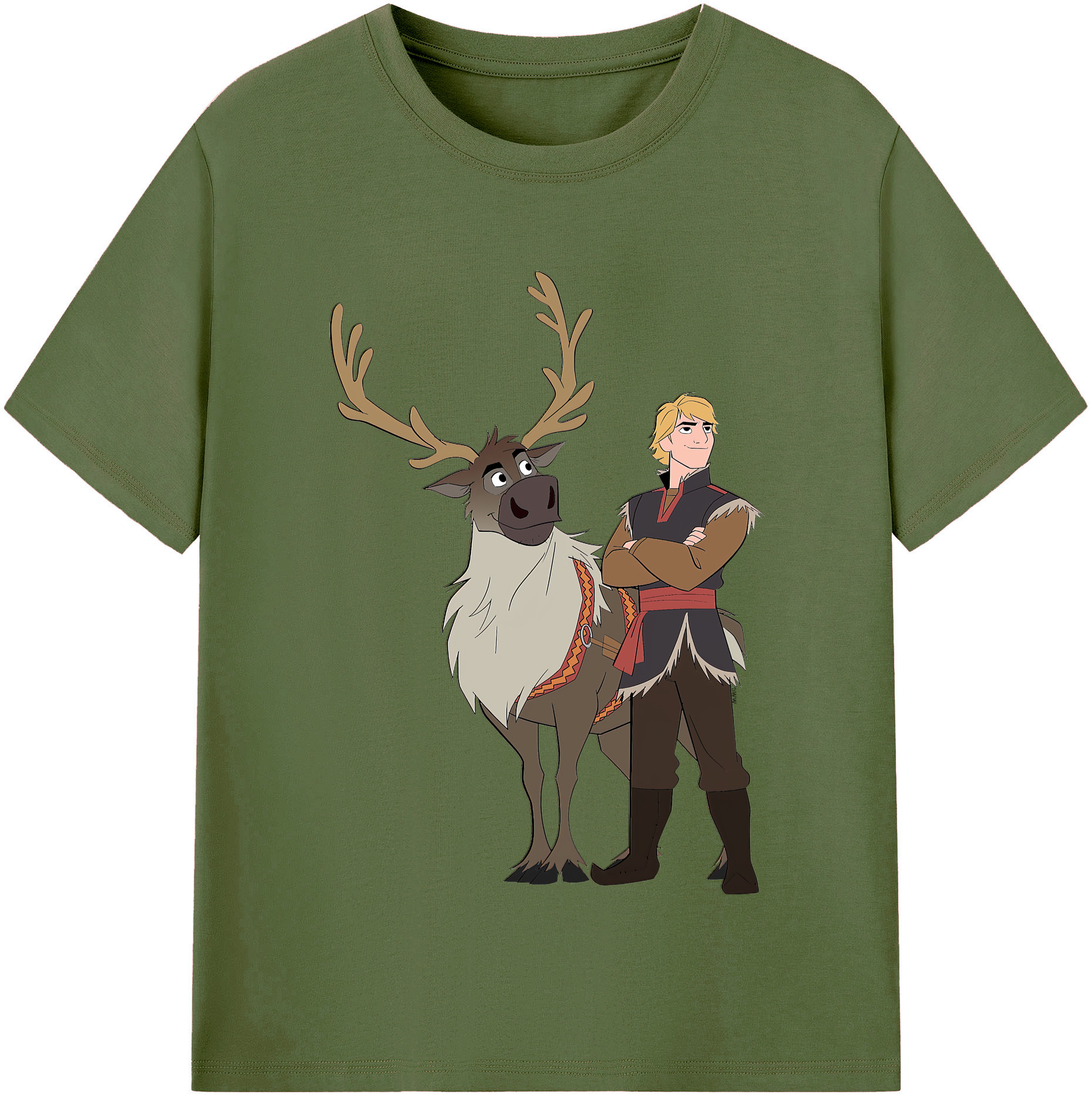 （画像用） アナと雪の女王 アンナ エルサ Frozen Anna Elsa 綿100％半袖Tシャツ（フロントプリント）